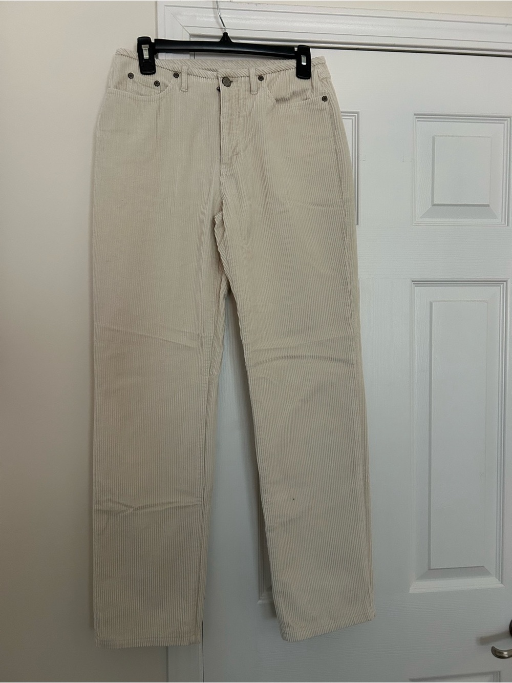 Sigrid Olsen Cream Corduroy Straight-Leg Pants